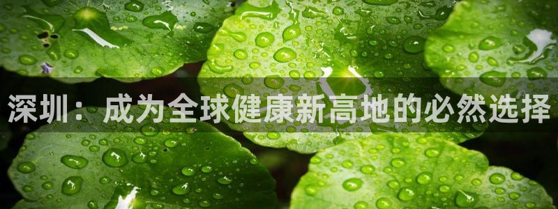 MK体育官方正版app娱乐平台：深圳：成为全球健康新高地的必